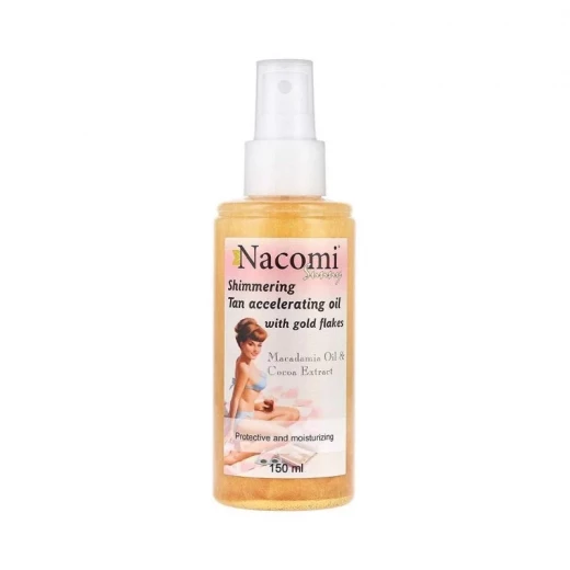 Nacomi Tan Accelerating Body Oil with Gold Flakes for Radiant Bronzed Glow Nacomi Tan Accelerating Body Oil with Gold Flakes for Radiant Bronzed Glow
