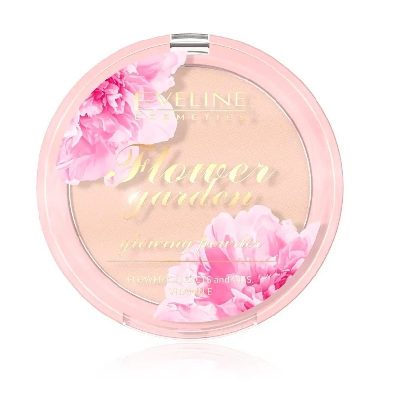 Eveline Flower Garden Daily Illuminating Glow Powder for a Soft Radiant Natural Finish that Sets Makeup and Refines Complexion - Eveline