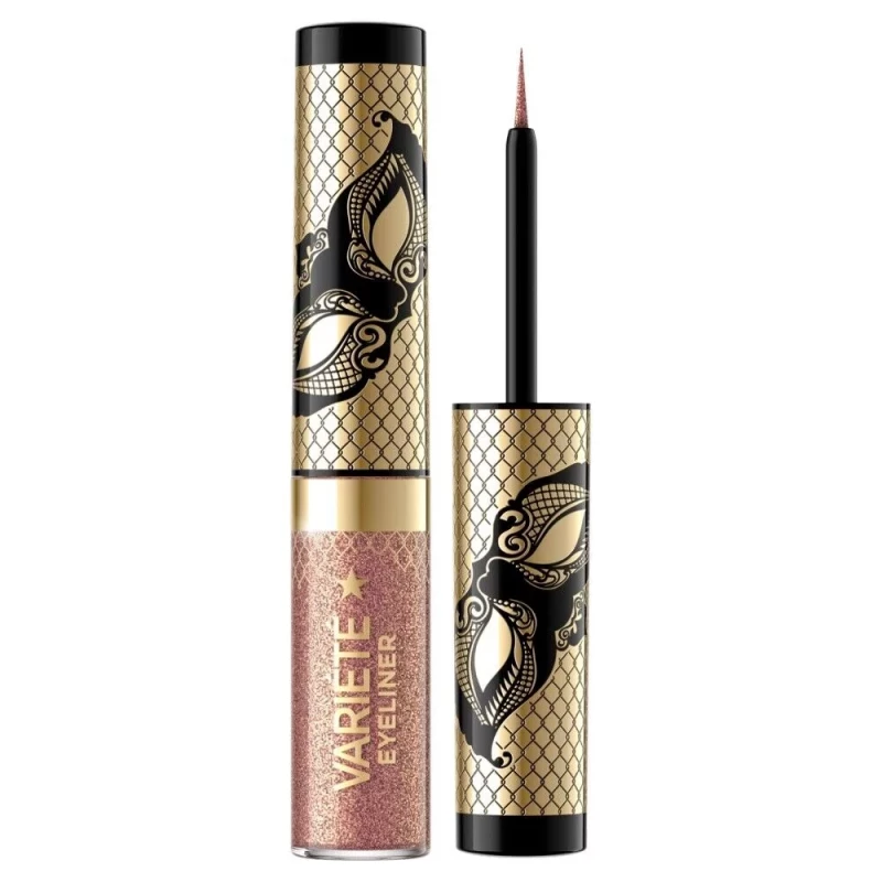 Eveline Variete Sparkling Liquid Eyeliner Waterproof 01 Sparkle Gold 4ml for Glamorous Shimmer Finish - Eveline