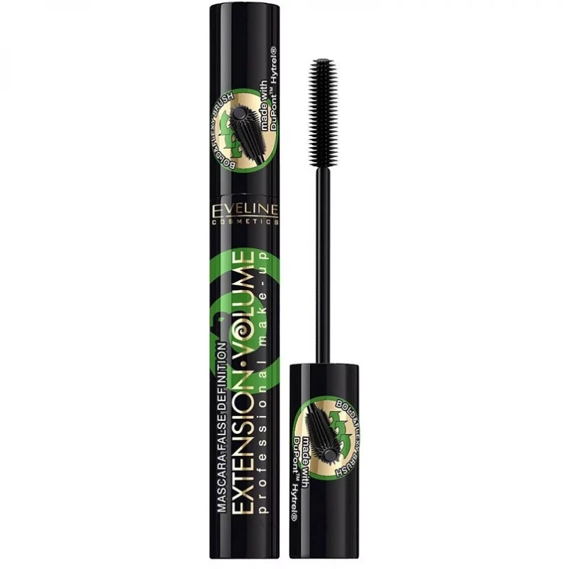 Eveline Extension Mascara for Extreme Volume, Incredible Length, and Dramatic Curl, Enhancing Eyes for an Open Look, Suitable for Everyday Wear, Black Formula - Eveline