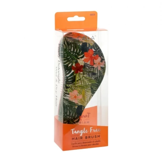 Cala Tangle-Free Hair Brush Tropical Palm Design for Smooth Detangling Wet or Dry Hair Cala Tangle-Free Hair Brush Tropical Palm Design for Smooth Detangling Wet or Dry Hair