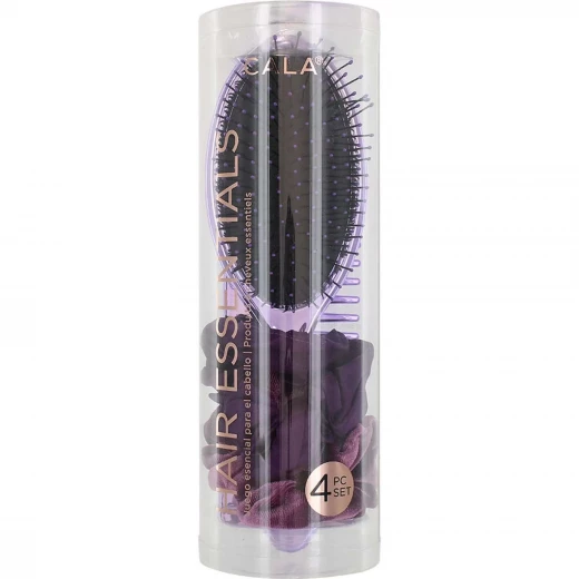 Cala Hair Essentials Set 4 Piece Metallic Purple for Detangling Grooming and Styling Cala Hair Essentials Set 4 Piece Metallic Purple for Detangling Grooming and Styling