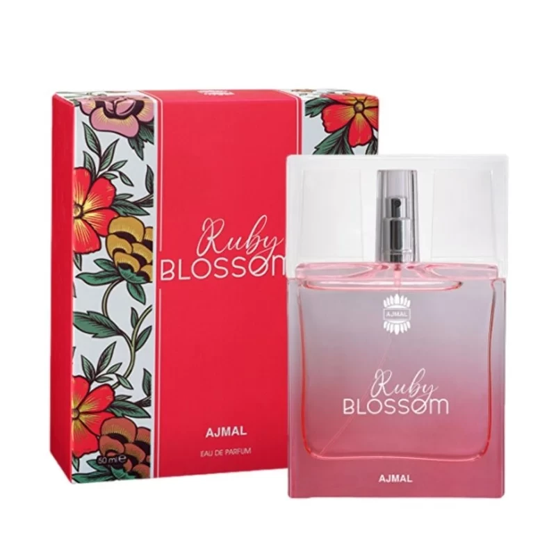 عطر أجمل روبي بلوسوم للنساء أو دو بارفان 50 مل رائحة نسائية تدوم طويلاً - AJMAL