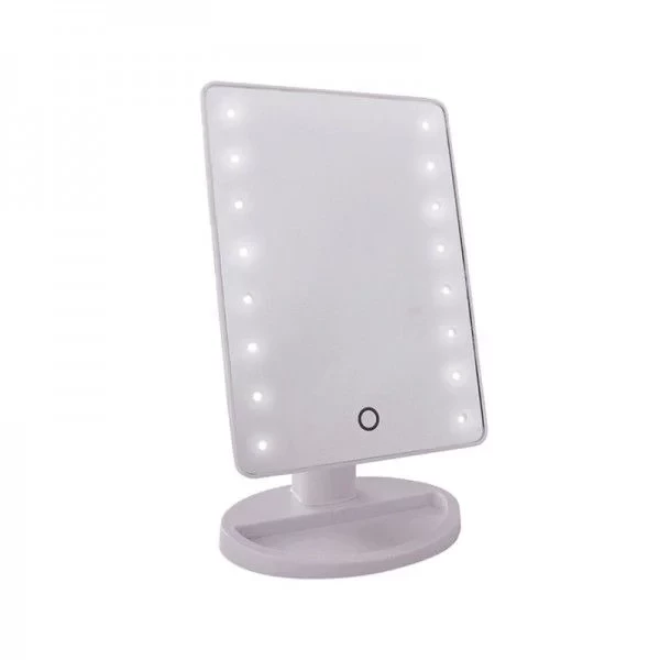 مرآة مكياج LED كبيرة موديل XR-1608 بإضاءة ساطعة ومتوازنة لتطبيق مكياج وعناية بالبشرة بدقة، مرآة تسريحة واسعة للاستخدام في المنزل والسفر - CHINA
