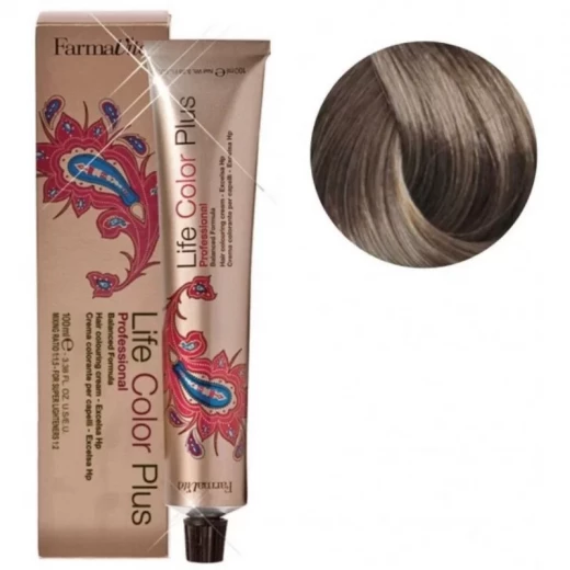 Farmavita Life Color 8.07 Light Blonde Beige Professional Hair Dye for Rich Even Results and Grey Coverage