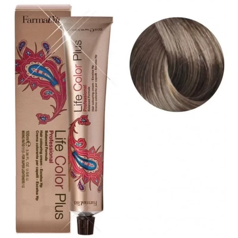 Farmavita Life Color 8.07 Light Blonde Beige Professional Hair Dye for Rich Even Results and Grey Coverage - Farmaveta