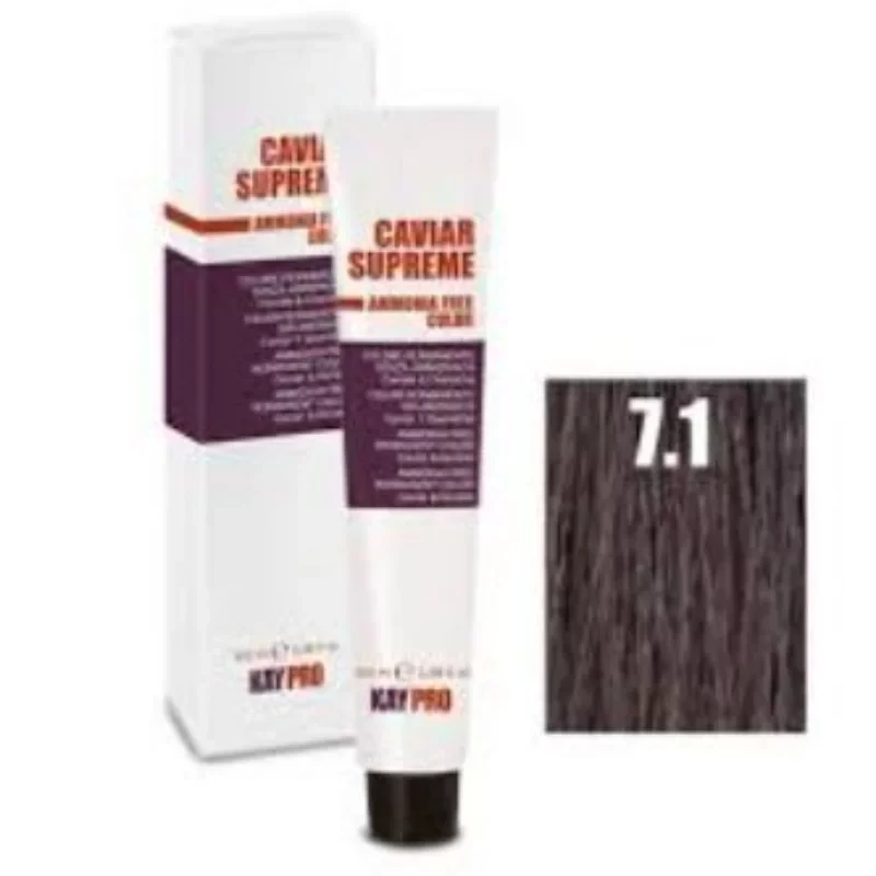 Kaypro Caviar Supreme Hair Color 7.1 Ash Blonde Professional Permanent Dye 100 Ml - Kaypro