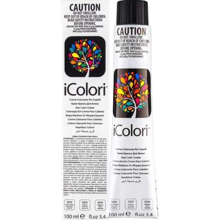 Kaypro Icolori Professional Hair Color Dark Grey 100 ml Tube for Salon Use and At Home - Kaypro