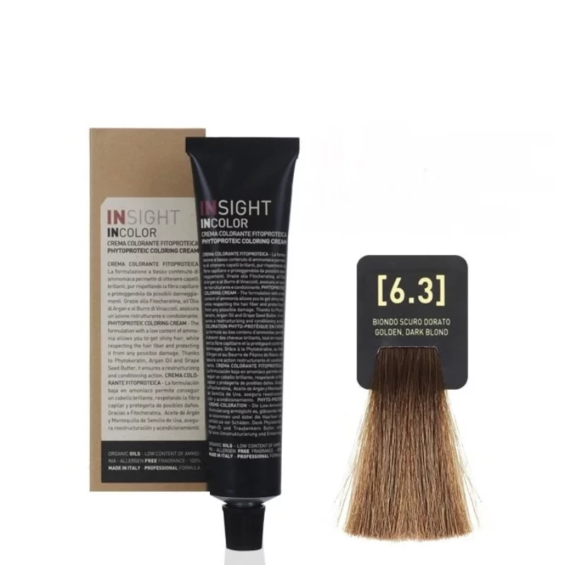 Insight Incolor Hair Color Golden Dark Blond 6.3 Rich Luminous Tone 100ml - Insight