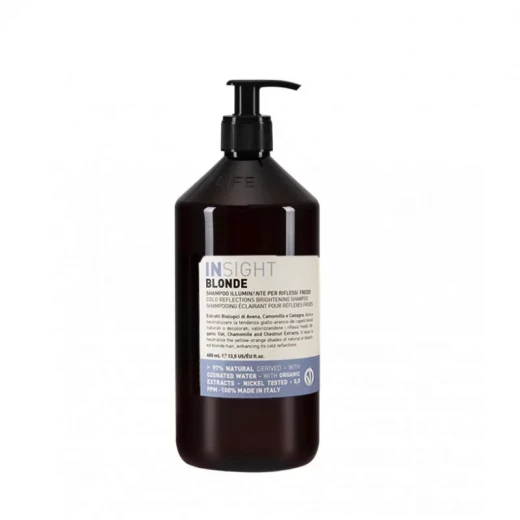 شامبو إنسـايت بلوند كولد ريفلكشنز لتفتيح الشعر بسعة 900 مل يعزز اللمعان والنغمات الباردة للشعر الأشقر المضيء شامبو إنسـايت بلوند كولد ريفلكشنز لتفتيح الشعر بسعة 900 مل يعزز اللمعان والنغمات الباردة للشعر الأشقر المضيء