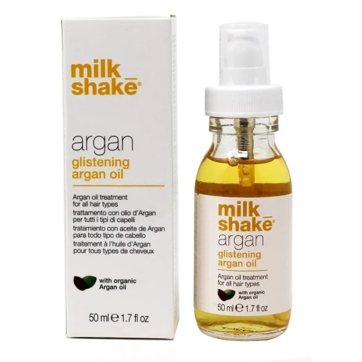 زيت ميلك شيك أرجان اللامع 50 مل لتعزيز اللمعان والتحكم في التجعد