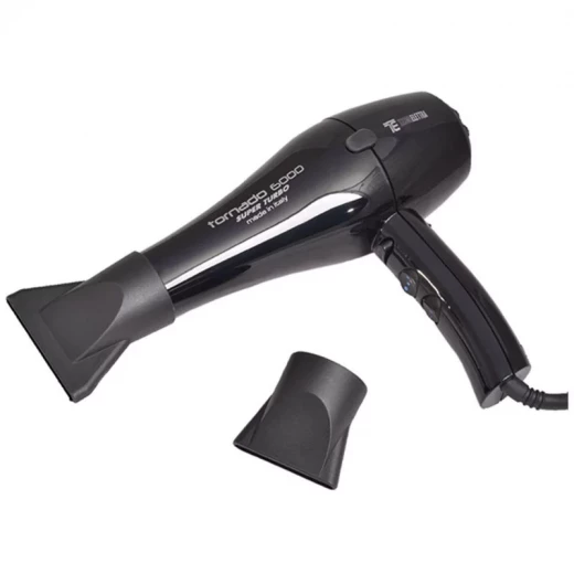Tecno Elettra Tornado 6000 Professional Hair Dryer Black Fast Drying Powerful Airflow for Home and Salon Use Tecno Elettra Tornado 6000 Professional Hair Dryer Black Fast Drying Powerful Airflow for Home and Salon Use