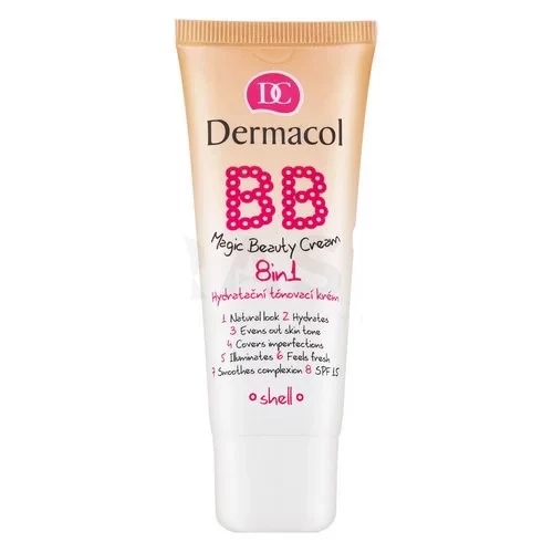 ديرماكول كريم بي بي ماجيك بيوتي 8 في 1 لتغطية موحدة للبشرة وإخفاء العيوب، درجة شل - DERMACOL