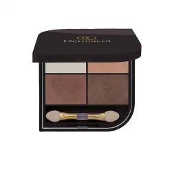 Dermacol Quatro Eyeshadow Palette 4 Shades Blendable Color for Versatile Day to Night Makeup Looks