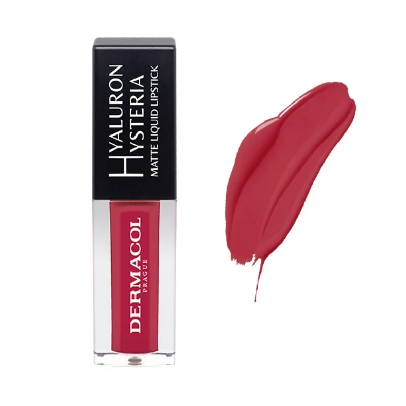 Dermacol Hyaluron Hysteria Matte Liquid Lipstick Shade 08 Velvety Finish Long Lasting Hydrating - Dermacol