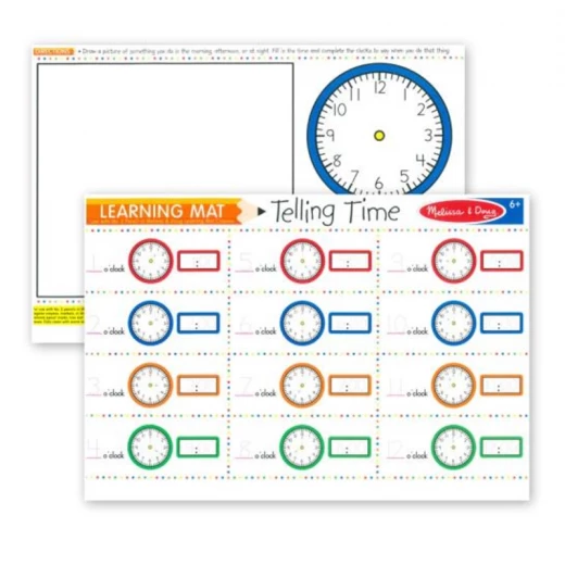 Melissa & Doug Write A Mat Placemat - Telling Time 6 years + Melissa & Doug Write A Mat Placemat - Telling Time 6 years +
