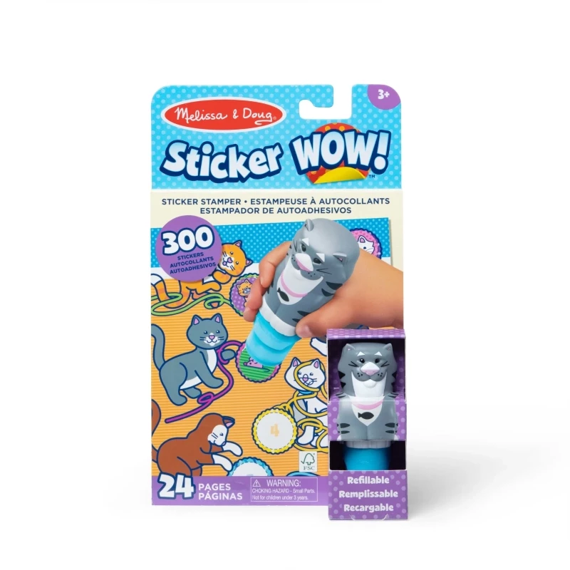 Sticker Wow! Activity Pad & Sticker Stamper- Cat - Melissa & doug