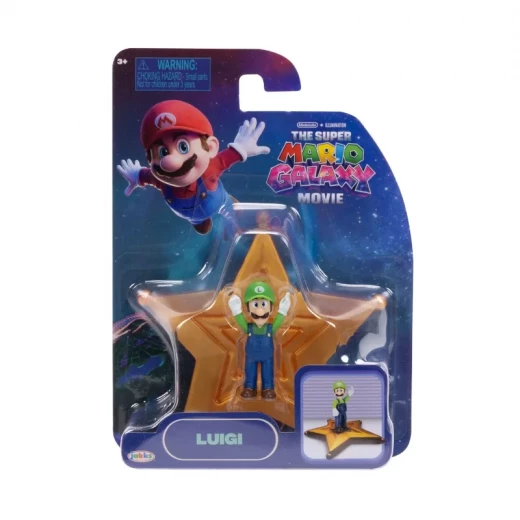 Nintendo The Super Mario Galaxy Movie Mini Figure Wave #1 – شخصية لويجي المصغرة مع إكسسوار أساسي، مجسم قابل للجمع مستوحى من عالم سوبر ماريو، لعبة ممتعة للأطفال وهواة الجمع