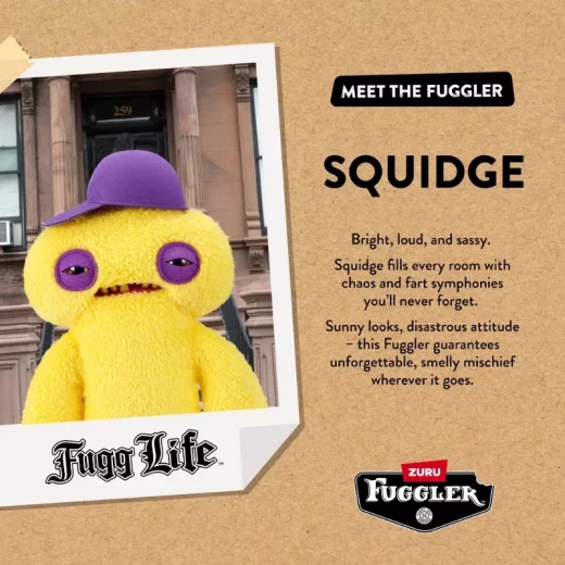 دمية فوجلر المحشوة 9 بوصة – سلسلة Fugg Life الإصدار الأول – سكويج الأصفر (Squidge Yellow) - زورو - Image 4