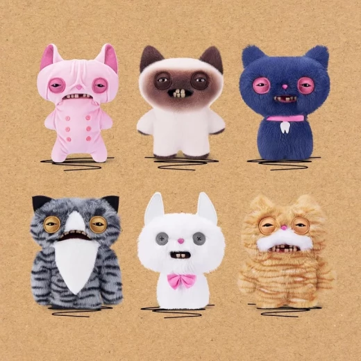 Fuggler 9-Inch Alley Cats Plush Series 1 – Purple Cheezee, quirky and funny plush cat toy in purple color with a unique design, perfect for collecting, gifting, and imaginative play for kids and fans of unusual characters - Zuru - Image 5