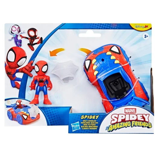 Spidey and His Amazing Friends Spidey 3-Inch Action Figure with Web Crawler Vehicle, Kids Superhero Toy Set Inspired by the Animated Series, Model for Pretend Play and Collecting Spidey and His Amazing Friends Spidey 3-Inch Action Figure with Web Crawler Vehicle, Kids Superhero Toy Set Inspired by the Animated Series, Model for Pretend Play and Collecting