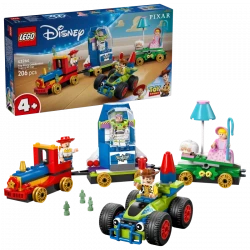 LEGO Disney Toy Story Celebration Train & RC Car – 206 Pcs, with Woody, Buzz, Jessie & Bo Peep Minifigures, Parade Build & Play Set for Kids Ages 6+