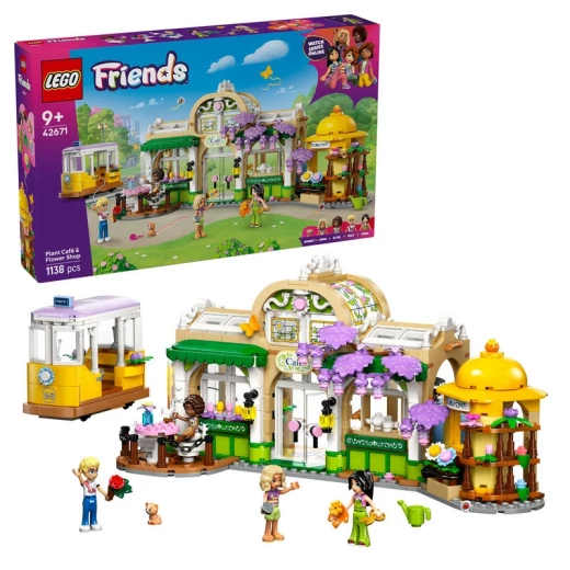 LEGO Friends Plant Cafe & Flower Shop Set – 1138 Pcs with 4 Mini-Dolls, Cat, Streetcar, and Accessories – Creative Building Toy for Kids 8+ LEGO Friends Plant Cafe & Flower Shop Set – 1138 Pcs with 4 Mini-Dolls, Cat, Streetcar, and Accessories – Creative Building Toy for Kids 8+