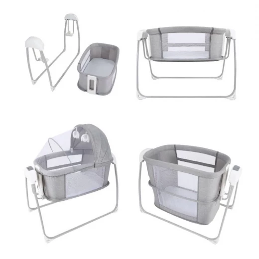 Baby Swing Bed with Mosquito Net and Toy Arch – Multi-Layer Automatic Rocking Bassinet, High-Quality Durable Materials, Comfortable and Safe Multi-Functional Design for Newborns Baby Swing Bed with Mosquito Net and Toy Arch – Multi-Layer Automatic Rocking Bassinet, High-Quality Durable Materials, Comfortable and Safe Multi-Functional Design for Newborns