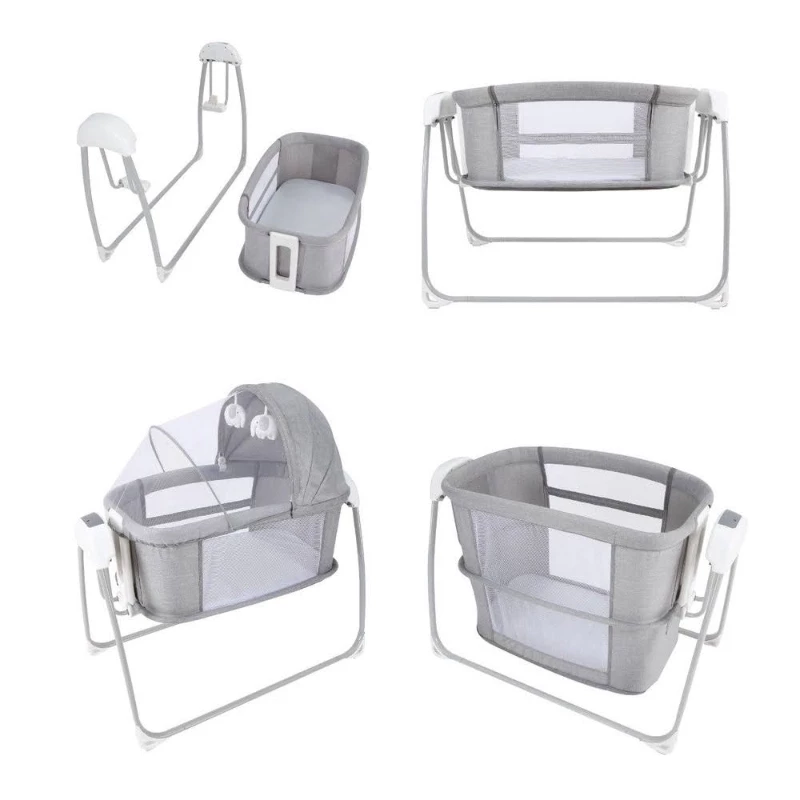 Baby Swing Bed with Mosquito Net and Toy Arch – Multi-Layer Automatic Rocking Bassinet, High-Quality Durable Materials, Comfortable and Safe Multi-Functional Design for Newborns