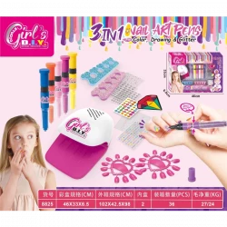 Girl's DIY Studio 3-in-1 Nail Art Pens (6 Pens with Dryer)
