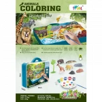 Coloring Animals Set – Includes Animal Figures, Coloring Palette, and 2 Brushes