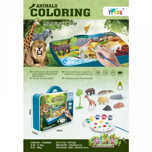 Coloring Animals Set – Includes Animal Figures, Coloring Palette, and 2 Brushes Coloring Animals Set – Includes Animal Figures, Coloring Palette, and 2 Brushes