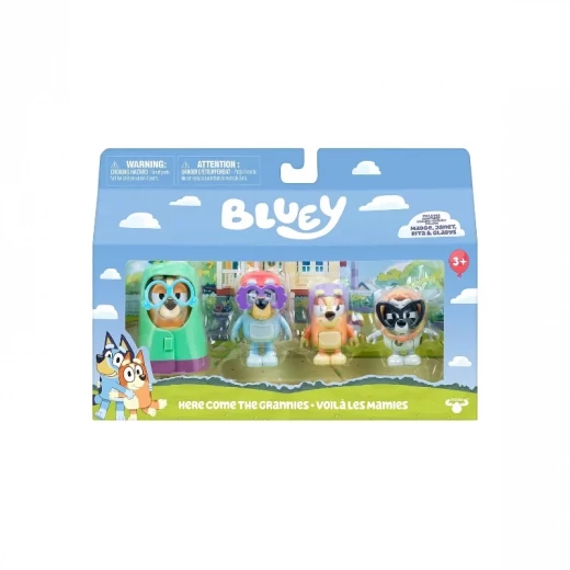 Bluey with the Grannies Figure Playset 4-Pack Series 13, featuring Bluey and friends in the fun Grannies theme, perfect for imaginative play, storytelling, and collecting for children Bluey with the Grannies Figure Playset 4-Pack Series 13, featuring Bluey and friends in the fun Grannies theme, perfect for imaginative play, storytelling, and collecting for children