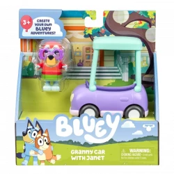 بلووي – سيارة الجدة جانيت من السلسلة 13، مركبة ممتعة مستوحاة من شخصية الجدة جانيت المحبوبة، مثالية للعب التخيلي وتمثيل المغامرات والقصص المسلية وجمع شخصيات بلووي للأطفال