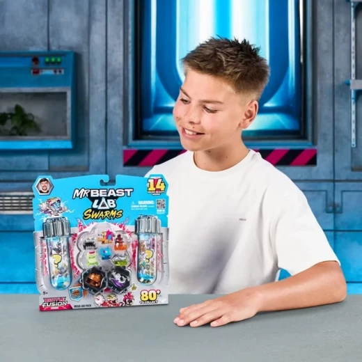 MrBeast Lab Swarms Series 4 Mega Lab 14-Pack AST1, collectible surprise mini figures set inspired by the lab world, featuring multiple characters for unboxing fun, collecting, and imaginative play for kids and fans - Mrbeast Lab - Image 4