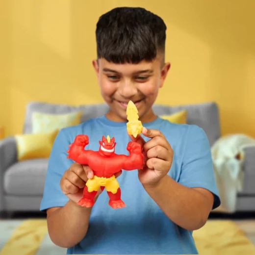Heroes of Goo Jit Zu S14 Meteor Madness Hero Pack – Blazagon, a stretchy and squishy collectible action figure with goo-filled texture, featuring Blazagon from the Meteor Madness series, perfect for imaginative play and collecting - Heroes - Image 5