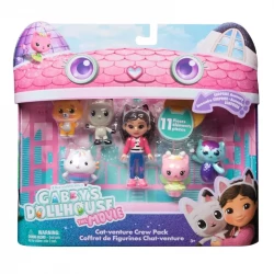 Gabby’s Dollhouse: The Movie Cat-Venture Crew Pack – مجموعة شخصيات غابي بيت الدمى من الفيلم، دمى قطط ممتعة قابلة للجمع، لعبة أطفال تفاعلية مستوحاة من الفيلم