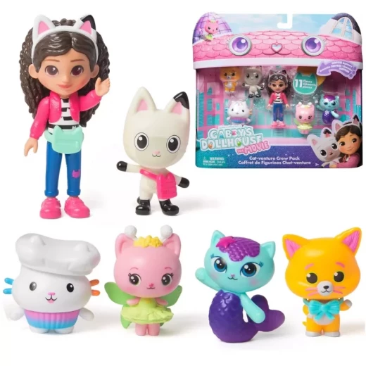 Gabby’s Dollhouse: The Movie Cat-Venture Crew Pack – مجموعة شخصيات غابي بيت الدمى من الفيلم، دمى قطط ممتعة قابلة للجمع، لعبة أطفال تفاعلية مستوحاة من الفيلم - سبين ماستر - Image 3