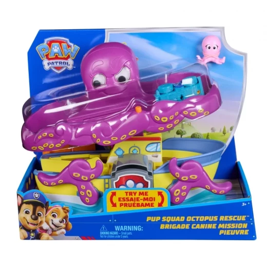 Paw Patrol Pup Squad Octopus Rescue Playset – مجموعة لعب إنقاذ تفاعلية مستوحاة من باو باترول، مغامرات بحرية مع الأخطبوط، شخصيات ممتعة للأطفال ولعب تخيلي مليء بالحماس - سبين ماستر - Image 2
