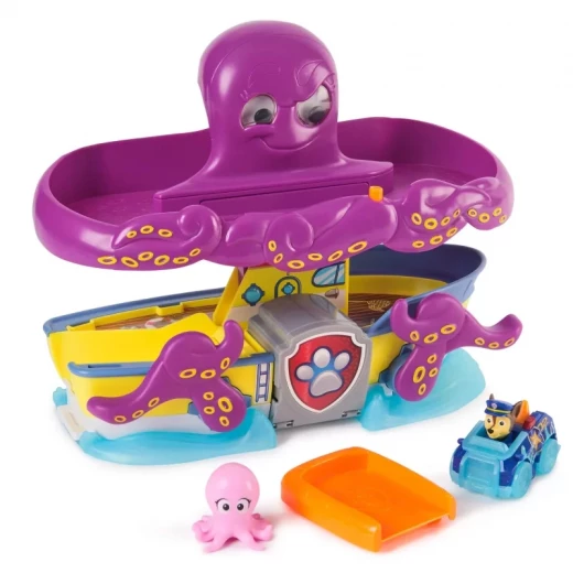 Paw Patrol Pup Squad Octopus Rescue Playset – مجموعة لعب إنقاذ تفاعلية مستوحاة من باو باترول، مغامرات بحرية مع الأخطبوط، شخصيات ممتعة للأطفال ولعب تخيلي مليء بالحماس - سبين ماستر - Image 3
