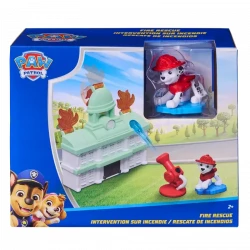 Paw Patrol Mini Playset Marshall Fire Rescue – مجموعة لعب مارشال للإنقاذ والإطفاء من باو باترول، مغامرات إنقاذ تفاعلية مع شخصية مارشال، لعبة ممتعة للأطفال لتنمية الخيال