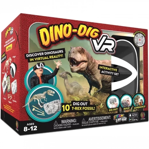 Abacus Dino-Dig VR 2.0 Kit – مجموعة التنقيب عن الديناصورات بتقنية الواقع الافتراضي، لعبة تعليمية تفاعلية للأطفال، استكشاف الحفريات وتعلم العلوم بطريقة ممتعة ومبتكرة - أبيكس - Image 2