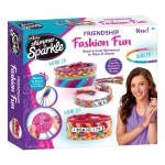 Shimmer n' Sparkle Friendship Fashion Fun Kit, DIY Stylish Wristwear with Beads, Alphabet Beads & Bracelet Wheel for Creative Bracelet Designs - CRA-Z-ART