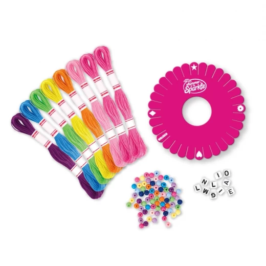 Shimmer n' Sparkle Friendship Fashion Fun Kit, DIY Stylish Wristwear with Beads, Alphabet Beads & Bracelet Wheel for Creative Bracelet Designs - CRA-Z-ART - Image 3