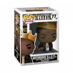 Pop! Rocks: Notorious B.I.G. – Notorious B.I.G. with Crown Vinyl Figure, Collectible Funko Pop Music Icon for Display, Collecting, and Gifting