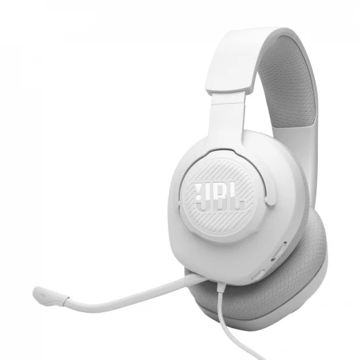 سماعة رأس JBL Quantum 100M2 للألعاب فوق الأذن بيضاء - صوت غامر سماعة رأس JBL Quantum 100M2 للألعاب فوق الأذن بيضاء - صوت غامر