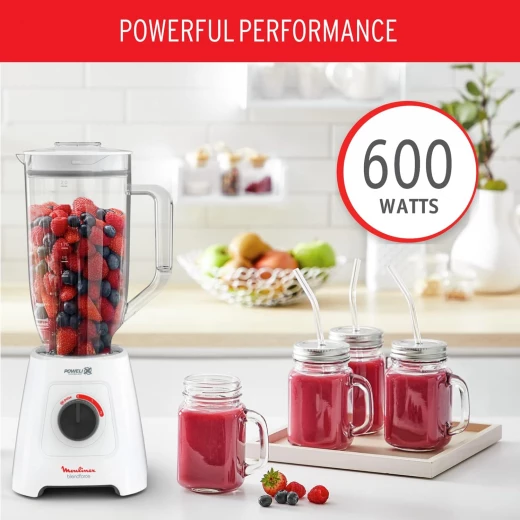 خلاط مولينكس BlendForce XXL، وعاء بلاستيكي 2.8 لتر، 600 واط، صانع عصائر مع سحق الثلج - مولينكس - Image 5