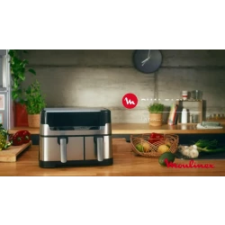 Moulinex Dual Easy Fry & Grill EZ905B20 Air Fryer, 8 Programs, 5.2L + 3.1L, Black