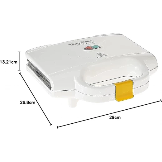 Moulinex Ultracompact Sandwich Maker - White, 700W for Fast Sandwiches. Features a 2-Year Warranty. Ideal for Breakfast, Lunch, and Dinner. Makes delicious sandwiches quickly. - MOULINEX - Image 4