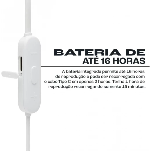 JBL Tune 125BT Wireless In-Ear Headphones - White - Bluetooth 5.0, 16-Hour Battery - JBL - Image 2